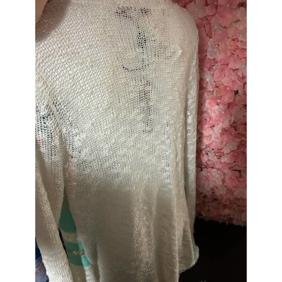 Belldini Large Teal Gold White Cardigan NWT - Picture 4 of 5